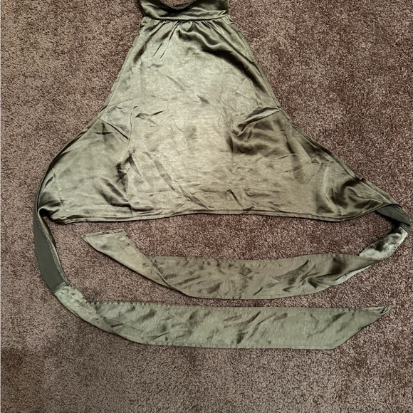 Motel Rocks Olive Green Halter Top - Picture 1 of 4